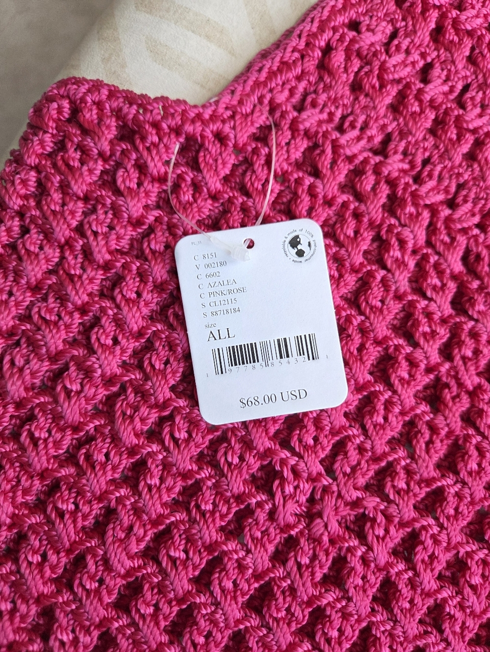 NWT Free People Sarasota Crochet Tote -Azalea - Picture 2 of 2